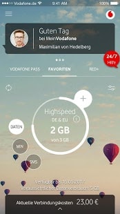 Über die MeinVodafone-App Guthaben abfragen