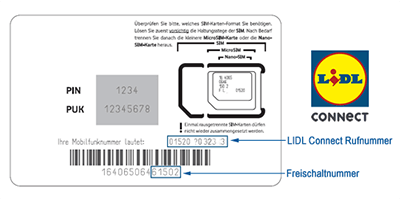 LIDL Connect Prepaid Karte freischalten, registrieren und aktivieren