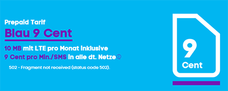 Blau 9 Cent Prepaid Tarif