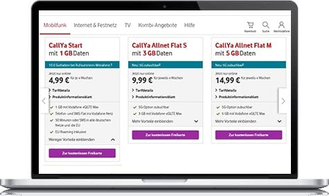 Vodafone CallYa Prepaid Tarife