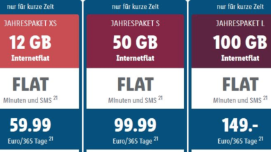 Prepaid Jahrespakte von LIDL Connect