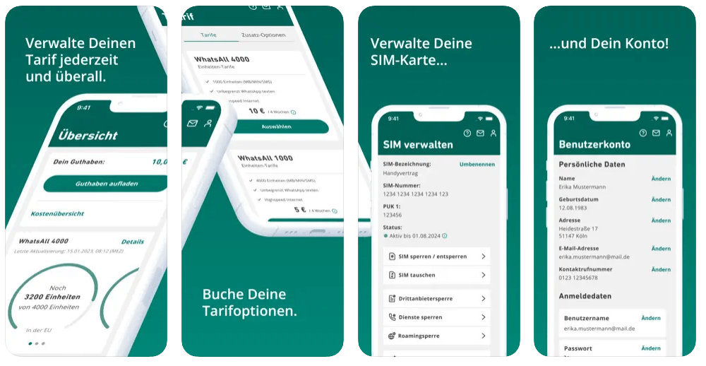 WhatsApp SIM Tarif per App verwalten