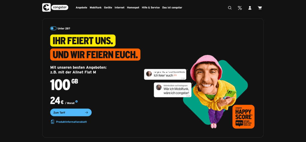 congstar Webseite