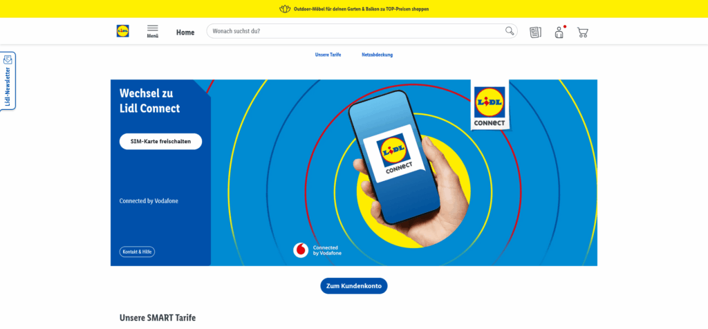 LIDL Connect Webseite